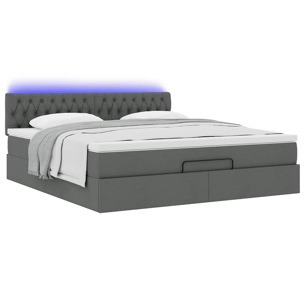 Struttura Letto Pouf con Materasso 160x200 cm in Tessuto | homemem39