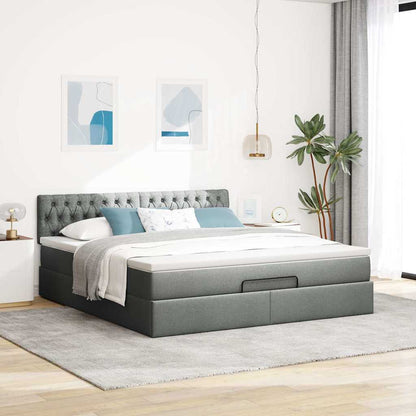 Struttura Letto Pouf con Materasso 160x200 cm in Tessuto | homemem39