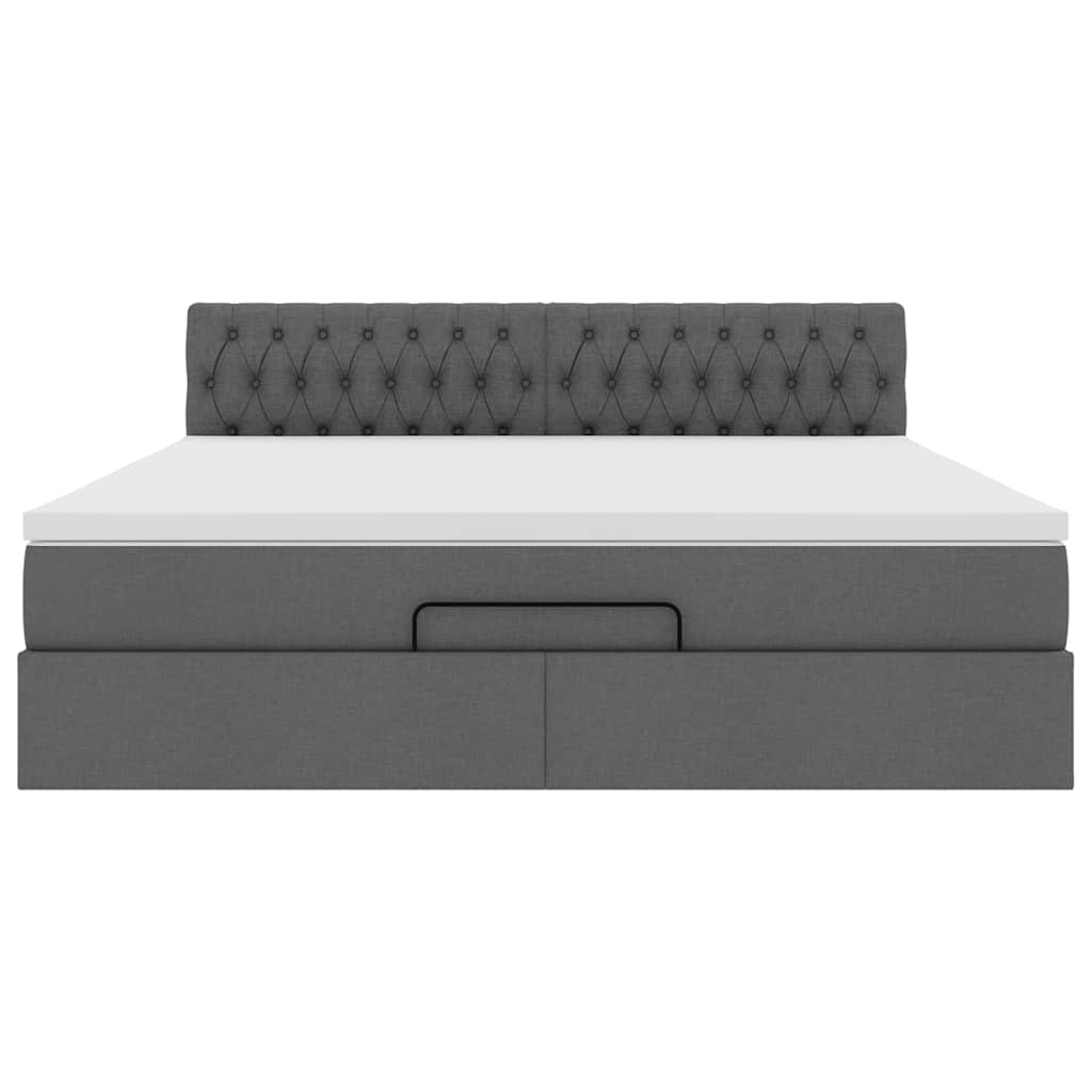 Struttura Letto Pouf con Materasso 160x200 cm in Tessuto | homemem39