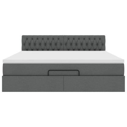 Struttura Letto Pouf con Materasso 160x200 cm in Tessuto | homemem39