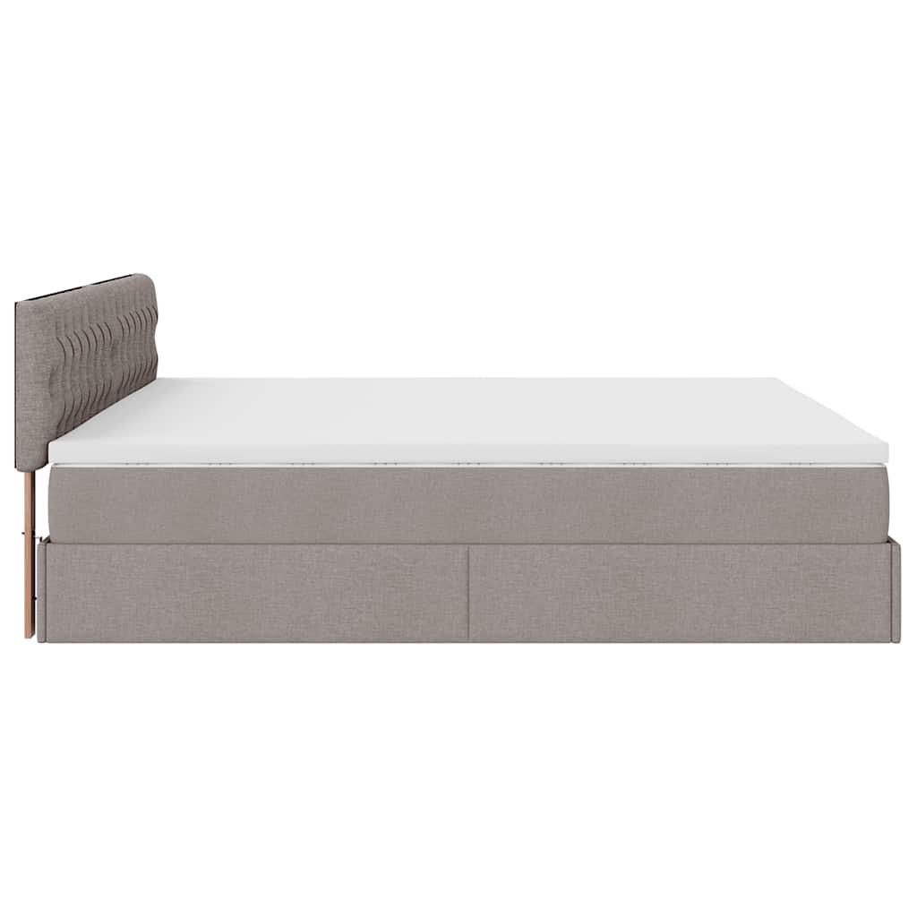 Struttura Letto Pouf con Materasso Tortora 160x200cm in Tessuto | homemem39