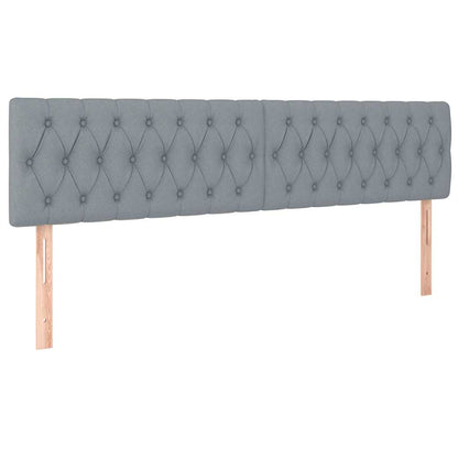 Pouf Letto con Materasso e LED Grigio Chiaro 180x200cm Tessuto