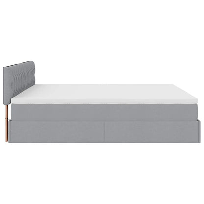 Pouf Letto con Materasso e LED Grigio Chiaro 180x200cm Tessuto - homemem39