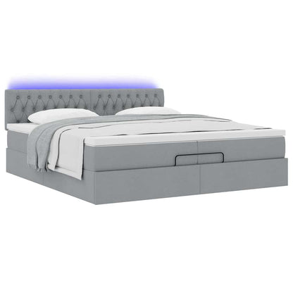 Struttura Letto Pouf con Materassi 200x200 cm in Tessuto | homemem39