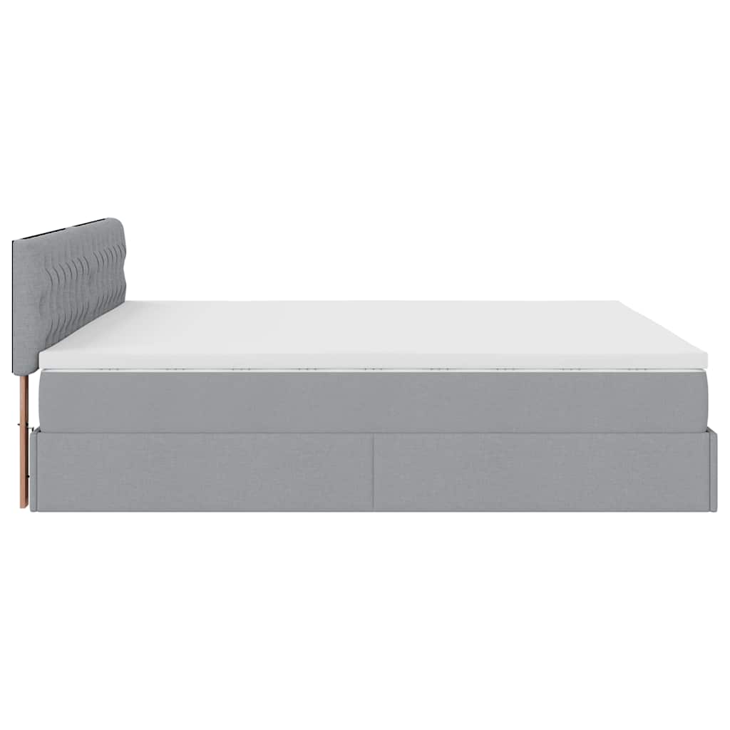 Struttura Letto Pouf con Materassi 200x200 cm in Tessuto | homemem39