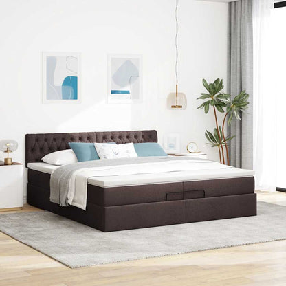 Struttura Letto Pouf con Materassi 200x200 cm in Tessuto | homemem39