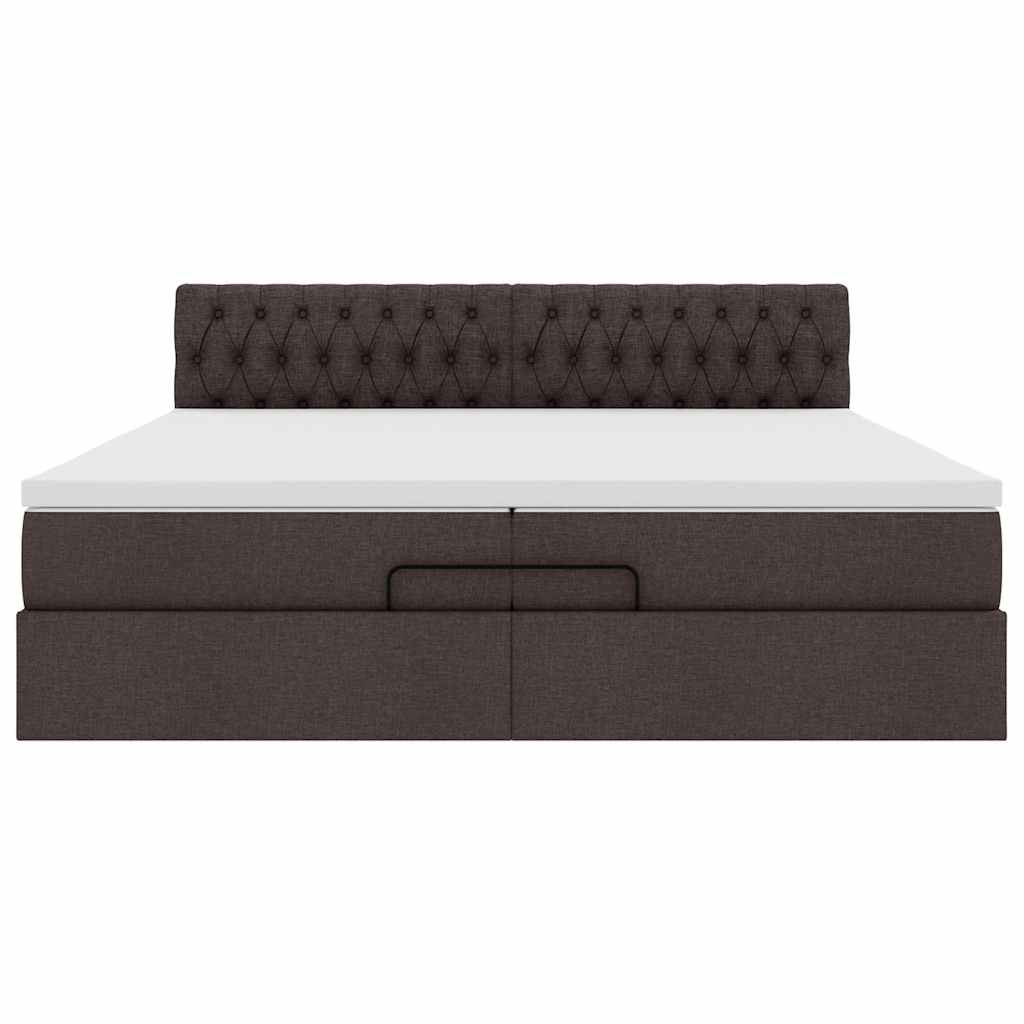 Struttura Letto Pouf con Materassi 200x200 cm in Tessuto | homemem39