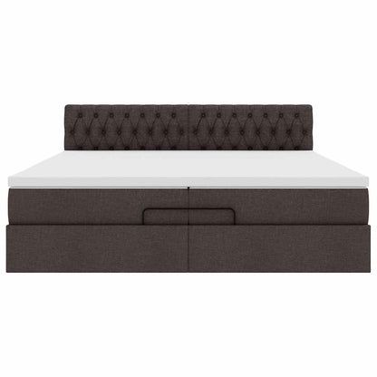 Struttura Letto Pouf con Materassi 200x200 cm in Tessuto