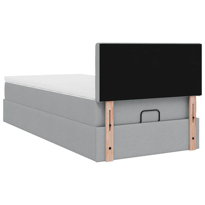 Struttura Letto Pouf con Materasso 90x190 cm in Tessuto | homemem39