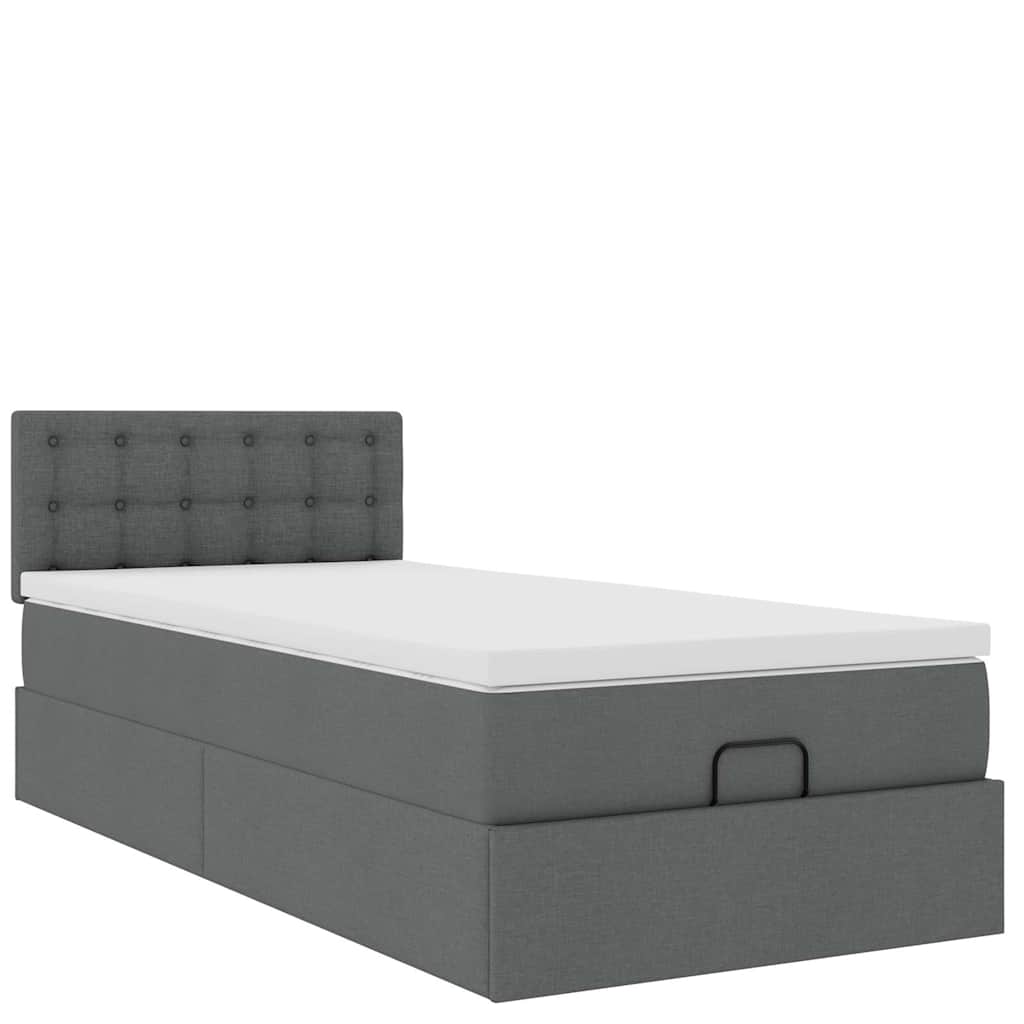 Struttura Letto Pouf con Materasso 90x190 cm in Tessuto | homemem39