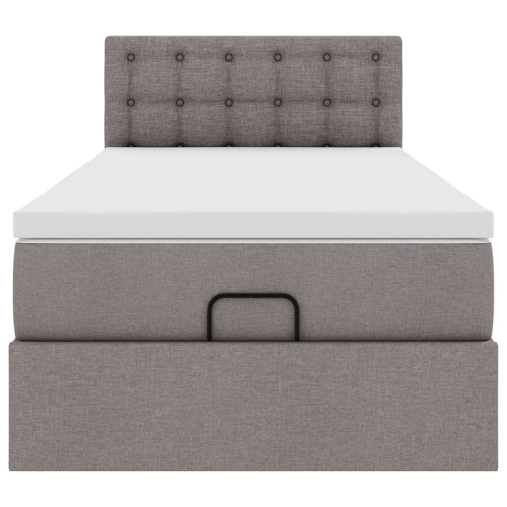 Struttura Letto Pouf con Materasso Tortora 90x190 cm in Tessuto | homemem39