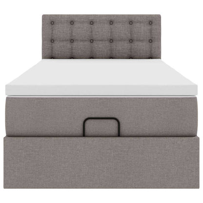 Struttura Letto Pouf con Materasso Tortora 90x190 cm in Tessuto | homemem39