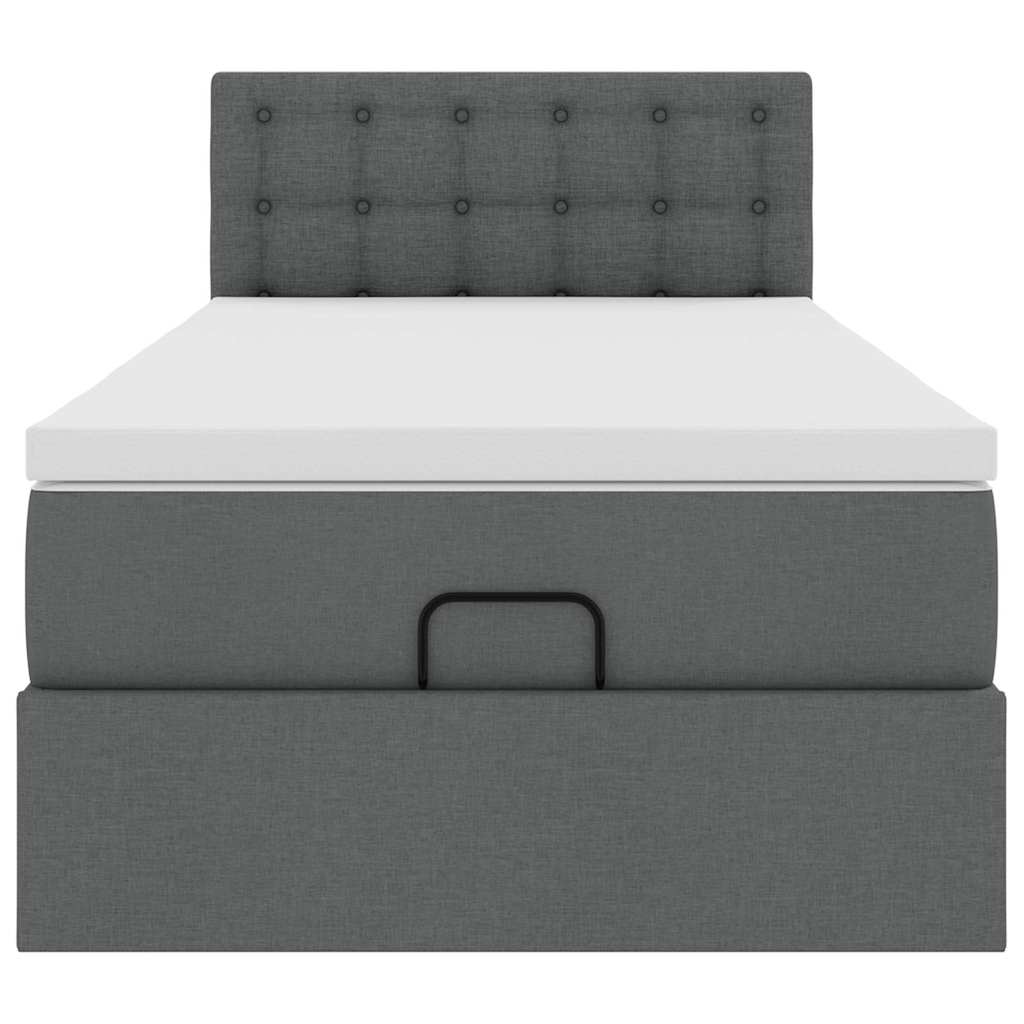 Pouf Letto con Materasso e LED Grigio Scuro 90x200 cm Tessuto - homemem39
