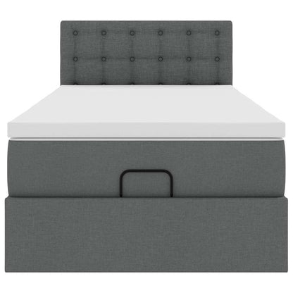 Pouf Letto con Materasso e LED Grigio Scuro 90x200 cm Tessuto - homemem39