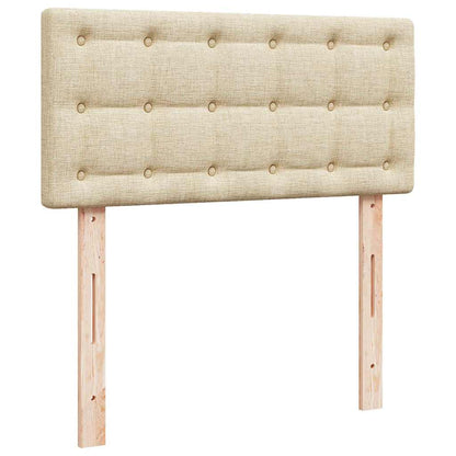 Pouf Letto con Materasso e LED Crema 90x200 cm in Tessuto | homemem39