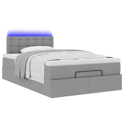Pouf Letto con Materasso Grigio Chiaro 120x190 cm in Tessuto | homemem39