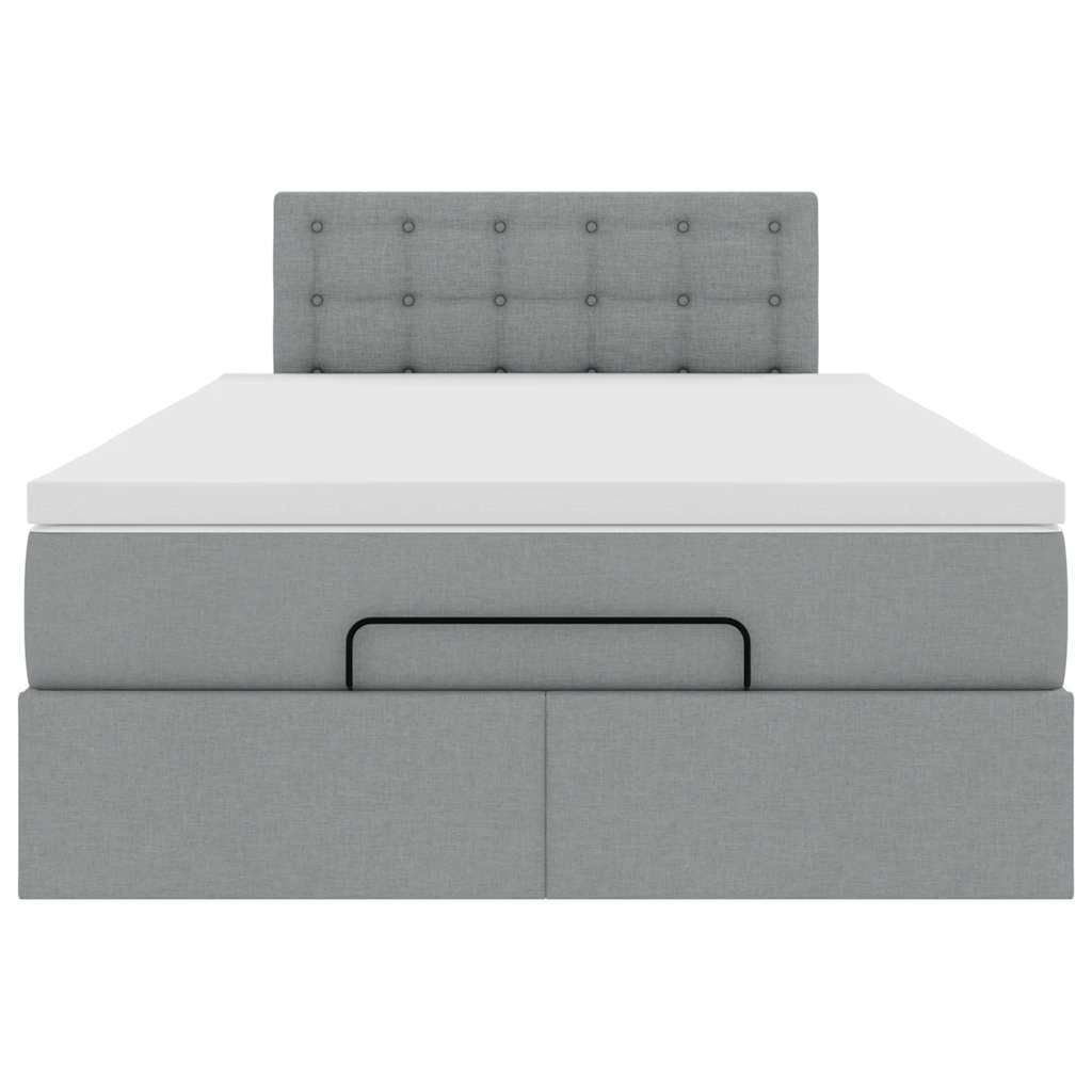 Pouf Letto con Materasso Grigio Chiaro 120x190 cm in Tessuto | homemem39