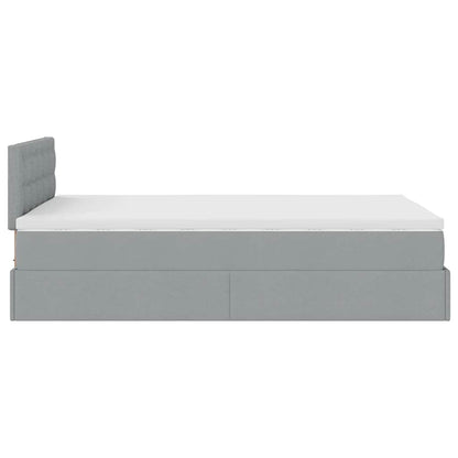 Pouf Letto con Materasso Grigio Chiaro 120x190 cm in Tessuto | homemem39