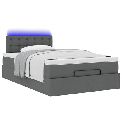 Pouf Letto con Materasso e LED Grigio Scuro 120x190 cm Tessuto | homemem39