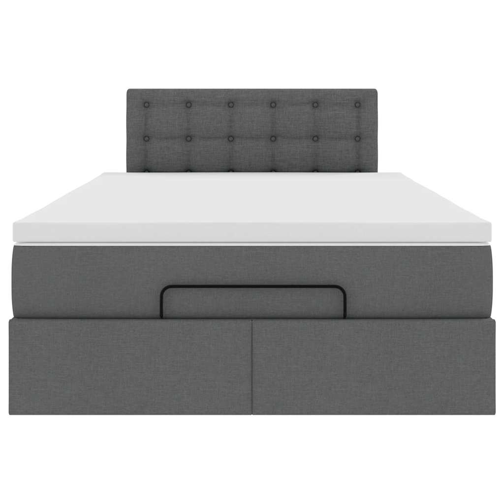 Pouf Letto con Materasso e LED Grigio Scuro 120x190 cm Tessuto | homemem39