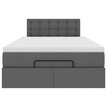 Pouf Letto con Materasso e LED Grigio Scuro 120x190 cm Tessuto | homemem39