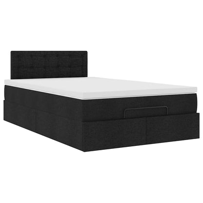 Pouf Letto con Materasso e LED Nero 120x190 cm in Tessuto | homemem39