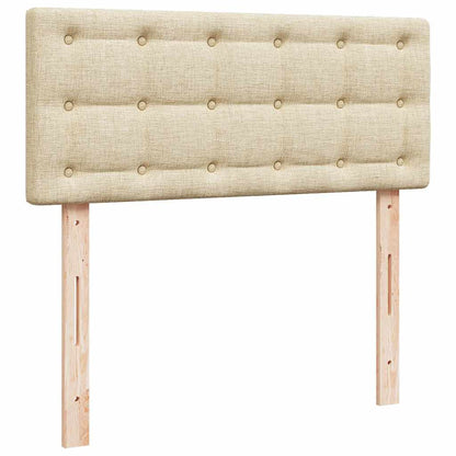 Pouf Letto con Materasso e LED Crema 120x190cm in Tessuto | homemem39