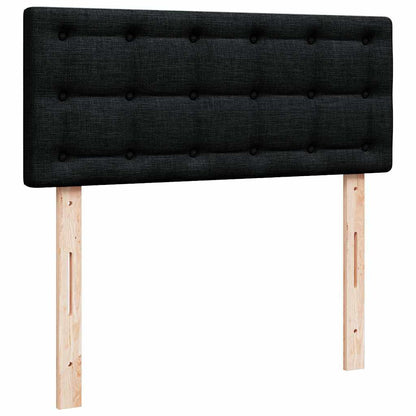 Pouf Letto con Materasso Nero 120x200 cm in Tessuto