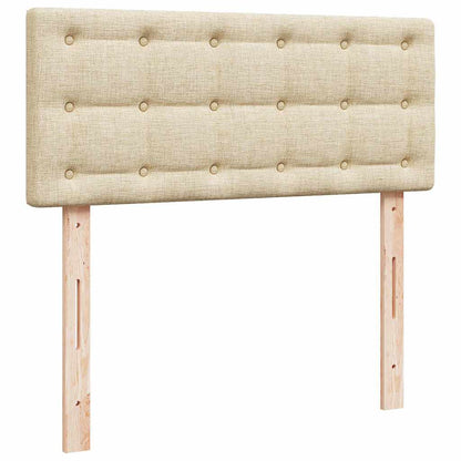 Struttura Letto Pouf con Materasso Crema 120x200 cm in Tessuto | homemem39