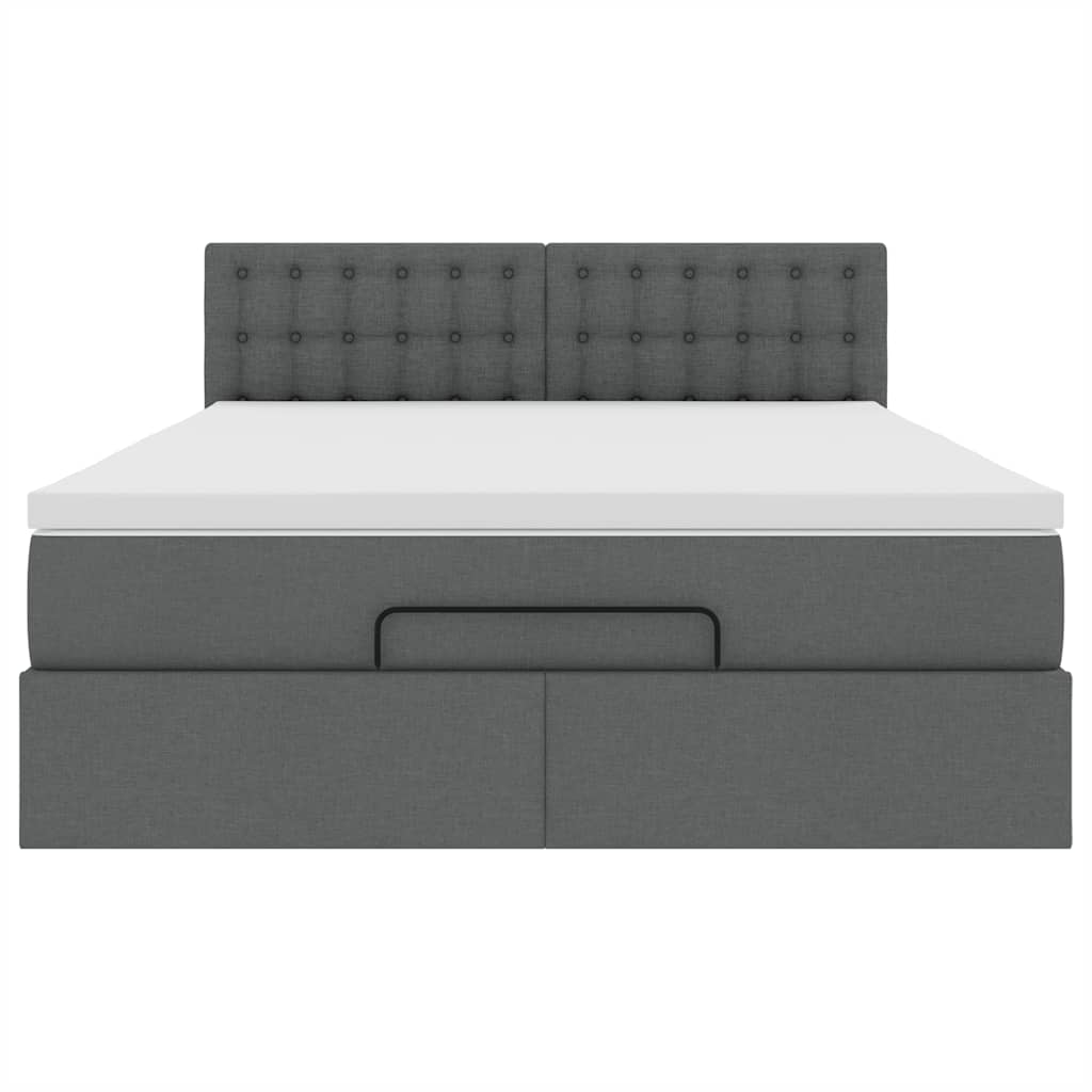 Pouf Letto con Materasso e LED Grigio Scuro 140x190 cm | homemem39
