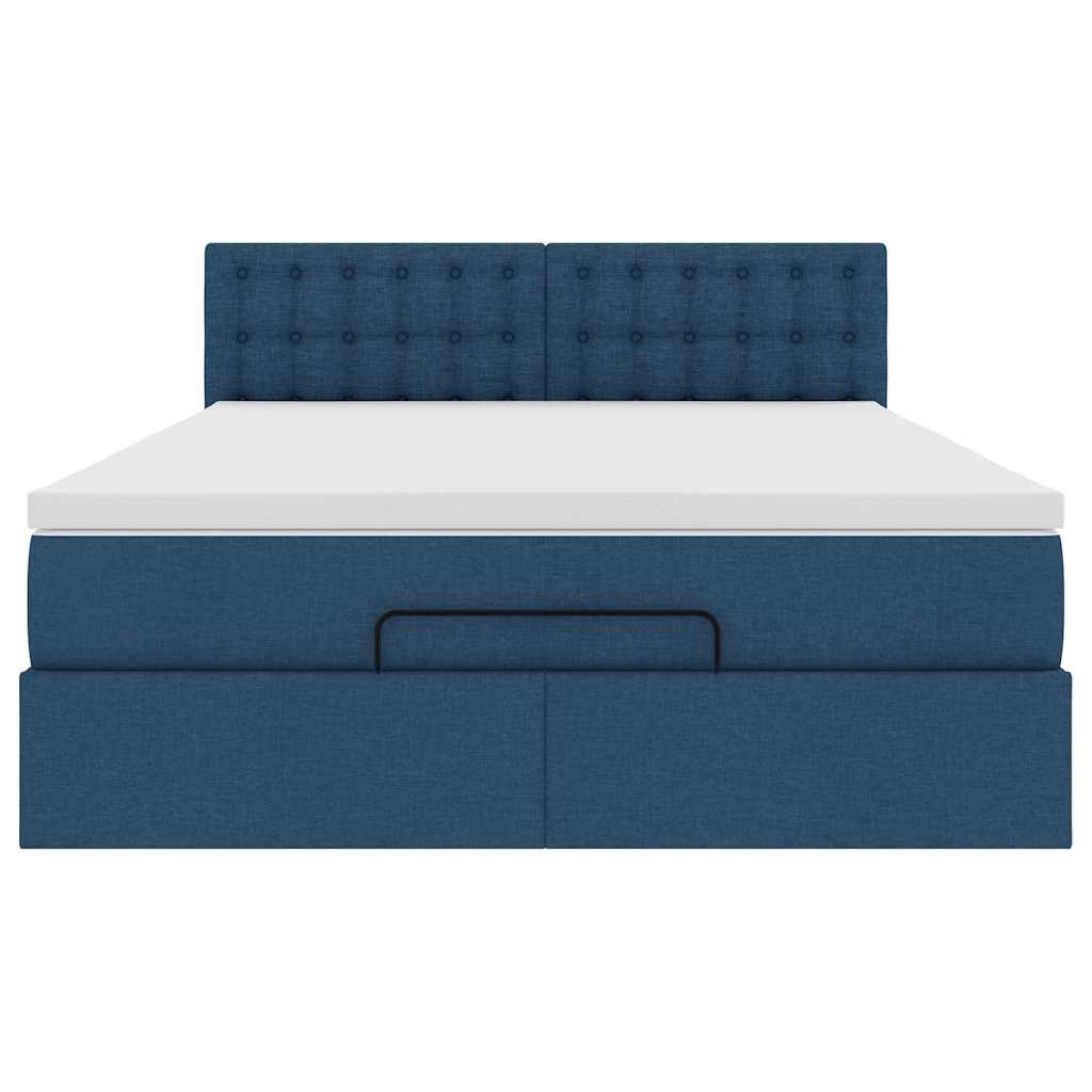 Pouf Letto con Materasso e LED Blu 140x190 cm | homemem39