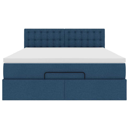 Pouf Letto con Materasso e LED Blu 140x190 cm | homemem39