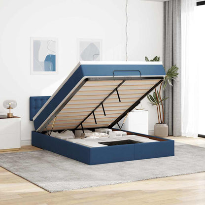 Pouf Letto con Materasso e LED Blu 140x190 cm | homemem39