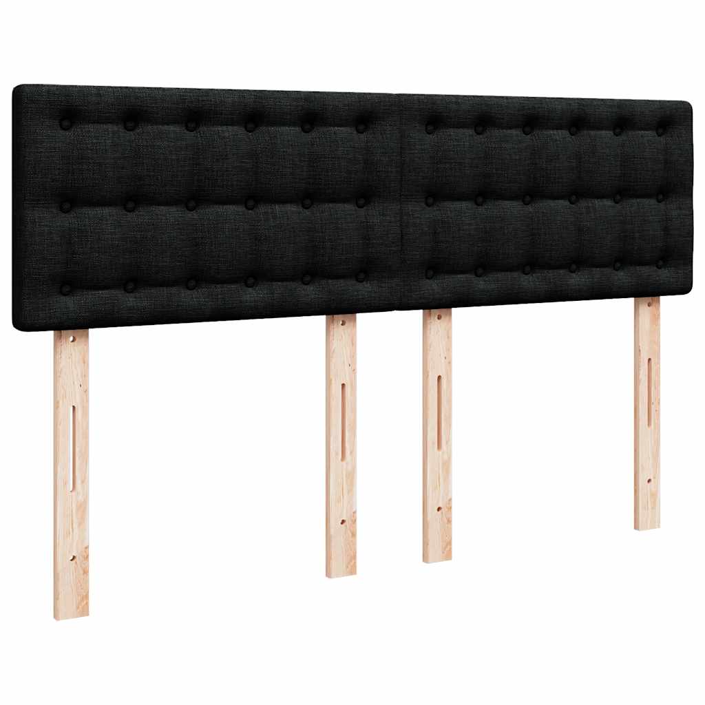 Pouf Letto con Materasso e LED Nero 140x200 cm in Tessuto | homemem39