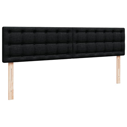 Pouf Letto con Materasso e LED Nero 180x200cm Tessuto | homemem39