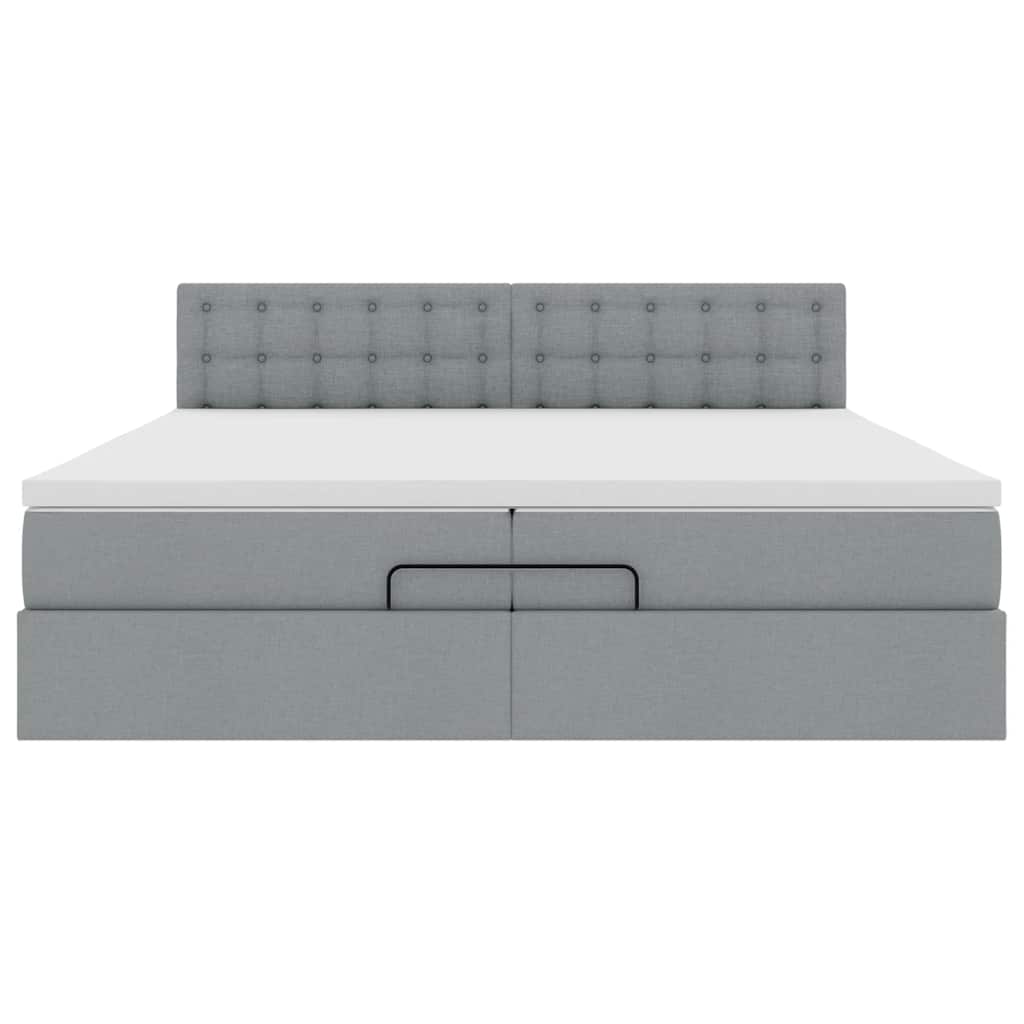 Struttura Letto Pouf con Materassi 200x200 cm in Tessuto