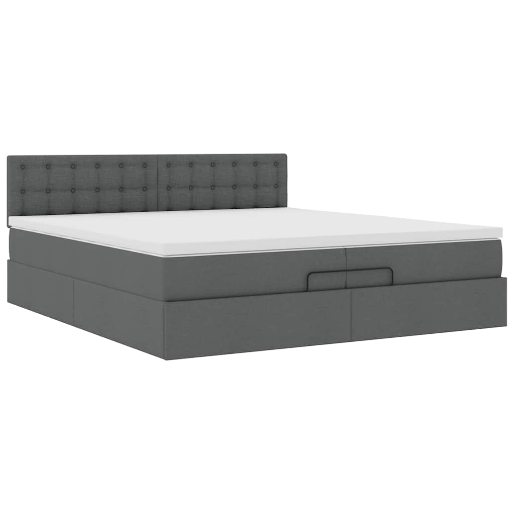 Struttura Letto Pouf con Materassi 200x200 cm in Tessuto | homemem39