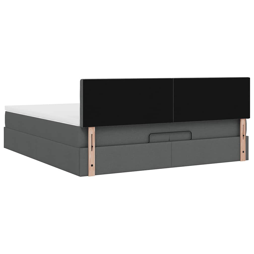 Struttura Letto Pouf con Materassi 200x200 cm in Tessuto | homemem39