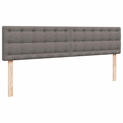 Struttura Letto Pouf con Materassi Tortora 200x200 cm Tessuto