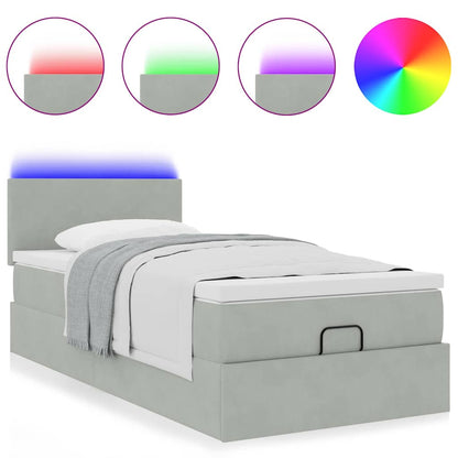 Struttura Letto Pouf con Materasso 80x200 cm in Velluto | homemem39