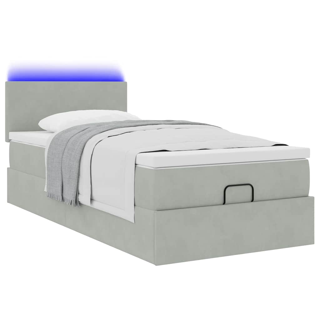 Struttura Letto Pouf con Materasso 80x200 cm in Velluto | homemem39