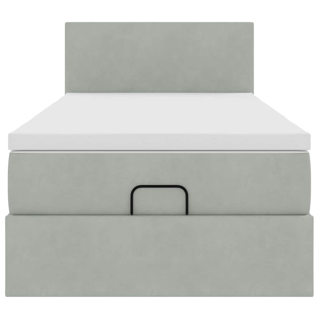 Struttura Letto Pouf con Materasso 80x200 cm in Velluto | homemem39