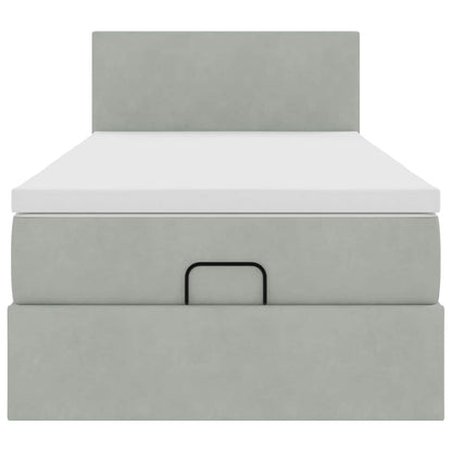Struttura Letto Pouf con Materasso 80x200 cm in Velluto | homemem39