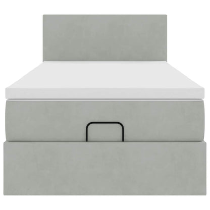 Struttura Letto Pouf con Materasso 90x200 cm in Velluto - homemem39