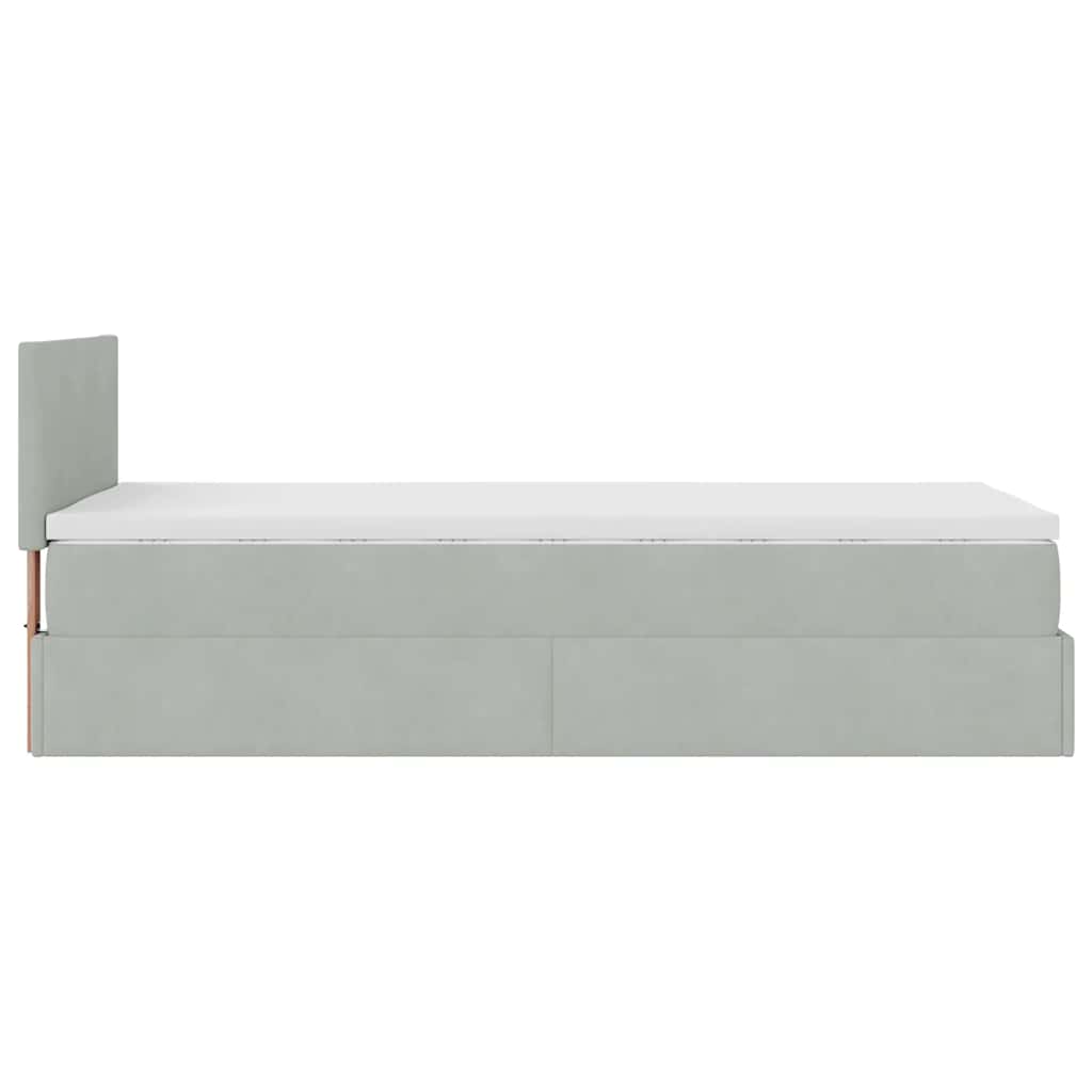 Struttura Letto Pouf con Materasso 90x200 cm in Velluto - homemem39