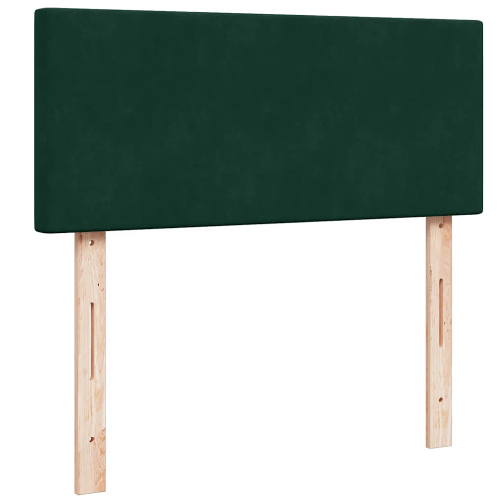 Pouf Letto con Materasso e LED Verde Scuro 120x190cm in Velluto | homemem39