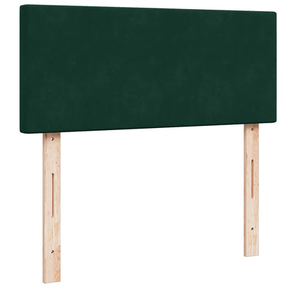 Pouf Letto con Materasso e LED Verde Scuro 120x190cm in Velluto | homemem39