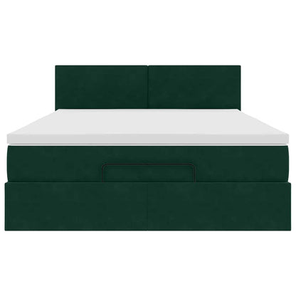 Struttura Letto Pouf con Materasso 140x190 cm in Velluto | homemem39