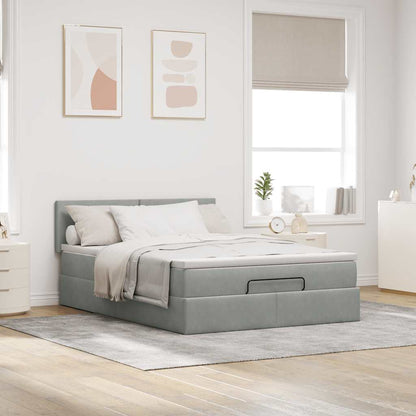 Struttura Letto Pouf con Materasso 140x200 cm in Velluto