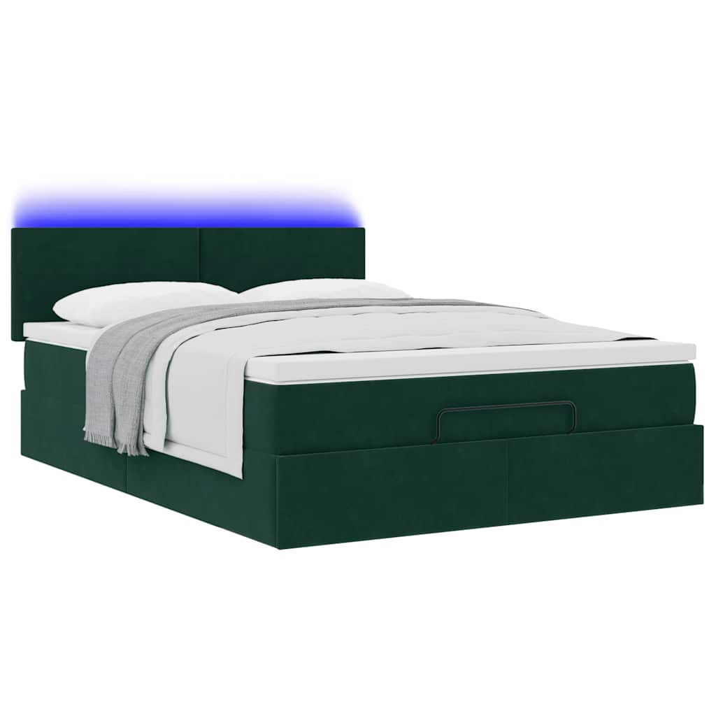 Struttura Letto Pouf con Materasso 140x200 cm in Velluto | homemem39